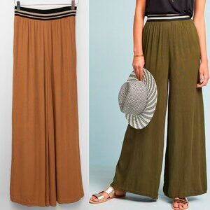Anthropologie Dolan Left Coast Pants Pull-On Gauze Wide Leg Golden Brown Size XS